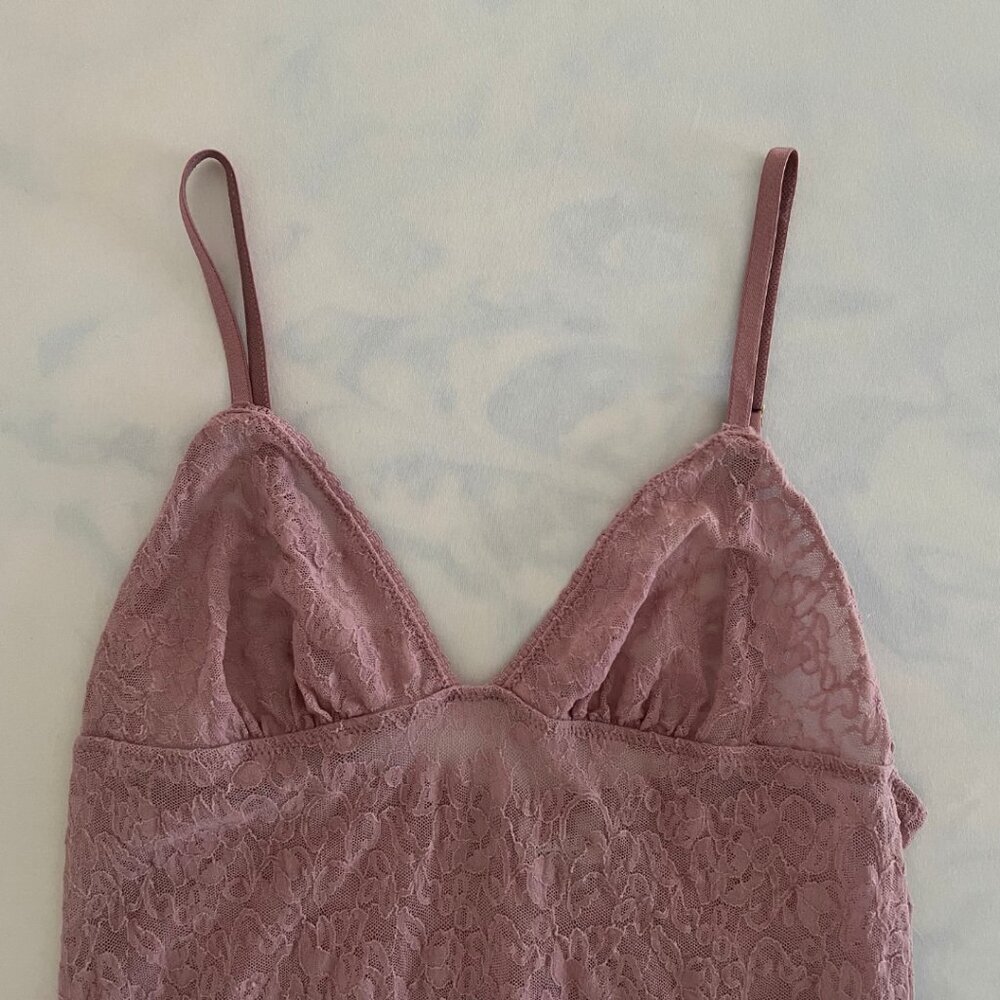 Victoria's Secret Mauve Mesh Lace Lingerie Slip Dress - Picture 3 of 8